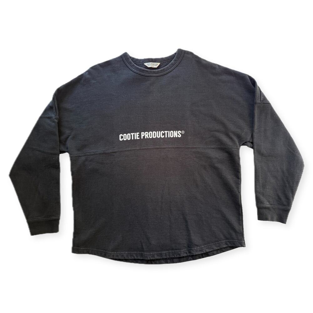 Cootie Productions Logo Oversized Crewneck Sweatshirt Washed Black Size M Japan